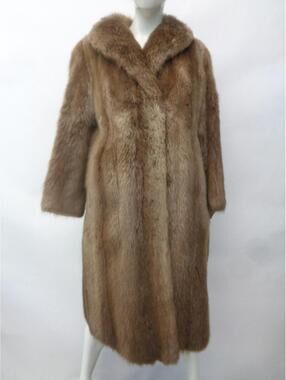 Mint Blond Beaver Fur Coat Jacket Women Woman Size 4-6 Small